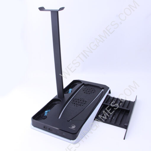 Multifunctional Cooling Stand with Cooler Discs Slot and Controller Charging Dock RGB Light for PS5 - Image 5