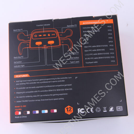 4 Back Button Plus Programmable User-defined Mapping Three Gear Continuous Transmission Rear Key For PS5 BDM-010/020 Gamepad Controller White - Image 6
