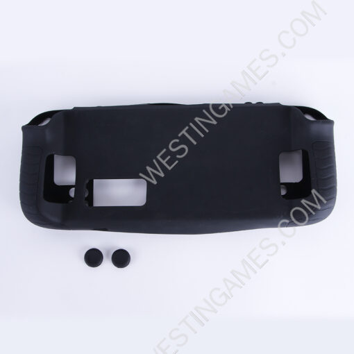 Game Console Case Soft Silicone Protective Cover Anti-Scratch Shockproof with Analog Grip for Steam Deck - Black - Image 2