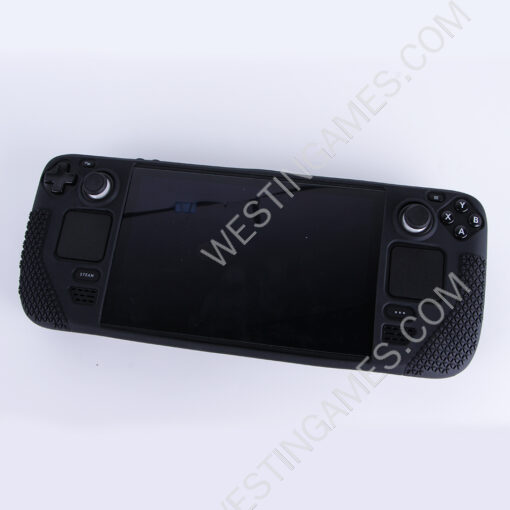 Game Console Case Soft Silicone Protective Cover Anti-Scratch Shockproof with Analog Grip for Steam Deck - Black - Image 3