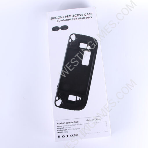 Game Console Case Soft Silicone Protective Cover Anti-Scratch Shockproof with Analog Grip for Steam Deck - Black - Image 6