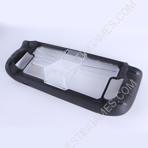 Comfortable PC Frame + tpu Grip Case and Ergonomic Shock-Absorption Cover for Steam Deck Black+Clear - Image 2