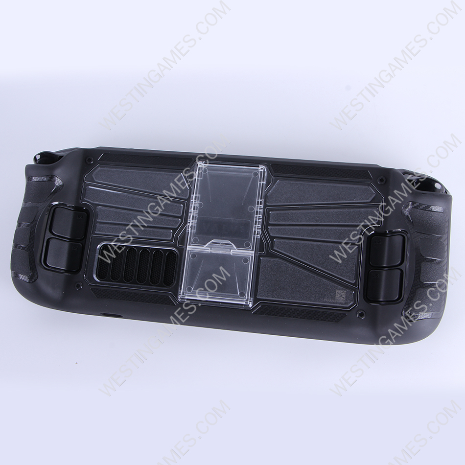 Comfortable PC Frame + tpu Grip Case and Ergonomic Shock-Absorption Cover for Steam Deck Black+Clear - Image 4
