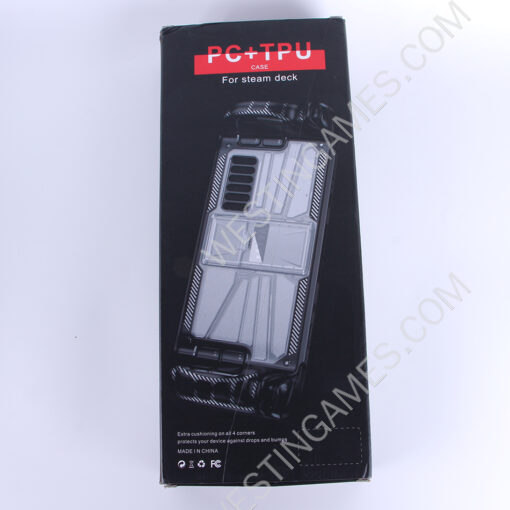 Comfortable PC Frame + tpu Grip Case and Ergonomic Shock-Absorption Cover for Steam Deck Black+Clear - Image 5