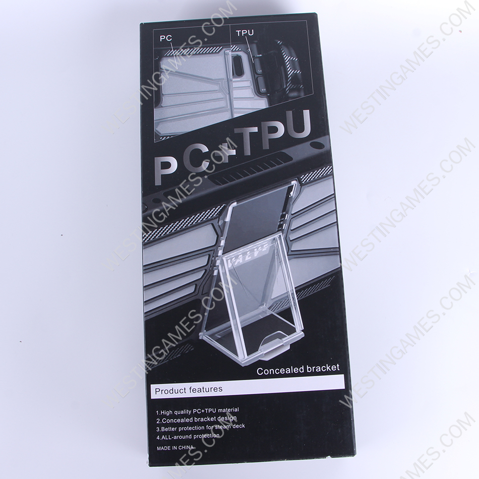 Comfortable PC Frame + tpu Grip Case and Ergonomic Shock-Absorption Cover for Steam Deck Black+Clear - Image 6