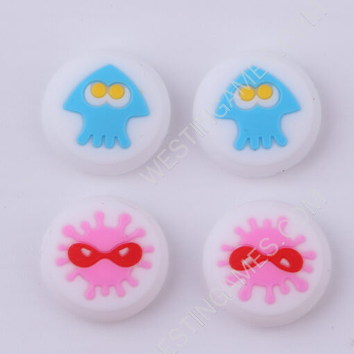 New 2in1 Thumb Grips Analog Caps Silicone Rubber For NS switch Joy-con - Splatoon
