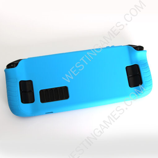 Game Console Case Soft Silicone Protective Cover Anti-Scratch Shockproof with Analog Grip for Steam Deck - Blue - Image 3