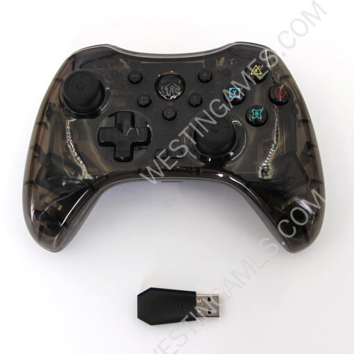 Wireless Game Controller RGB Glare Game Hand Joystick Controller with USB Receiver for Switch PS3/PC/TV BOX Transparent White - Image 2