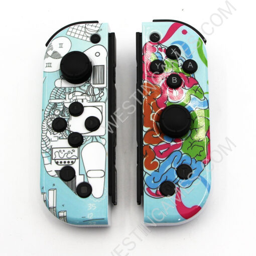 Wireless Gamepad Left and Right Controller Support Turbo and RGB Light for Switch Joycon - Street Graffiti - Image 3