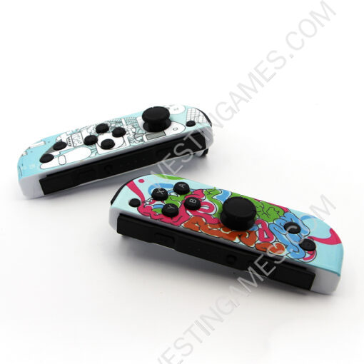 Wireless Gamepad Left and Right Controller Support Turbo and RGB Light for Switch Joycon - Street Graffiti - Image 6