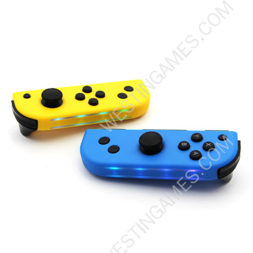 Wireless Gamepad Left and Right Controller Support Turbo and RGB Light for Switch Joycon - Blue/Yellow - Image 5