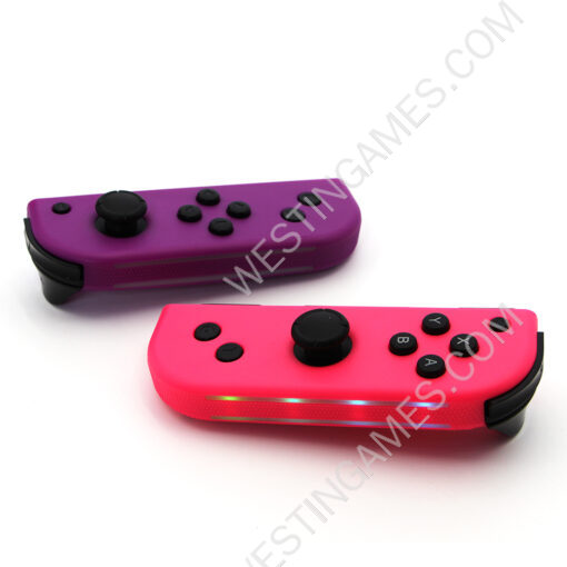 Wireless Gamepad Left and Right Controller Support Turbo and RGB Light for Switch Joycon - Purple and Pink - Image 5