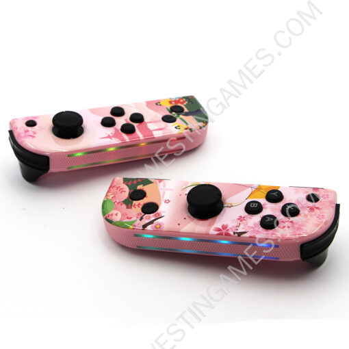 Wireless Gamepad Left and Right Controller Support Turbo and RGB Light for Switch Joycon - Sakura - Image 5