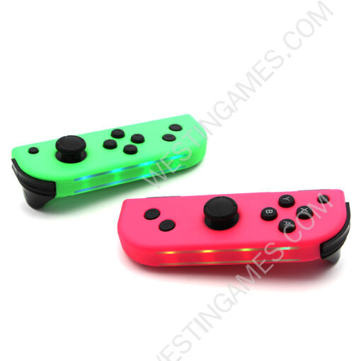 Wireless Gamepad Left and Right Controller Support Turbo and RGB Light for Switch Joycon - Green/Pink - Image 5