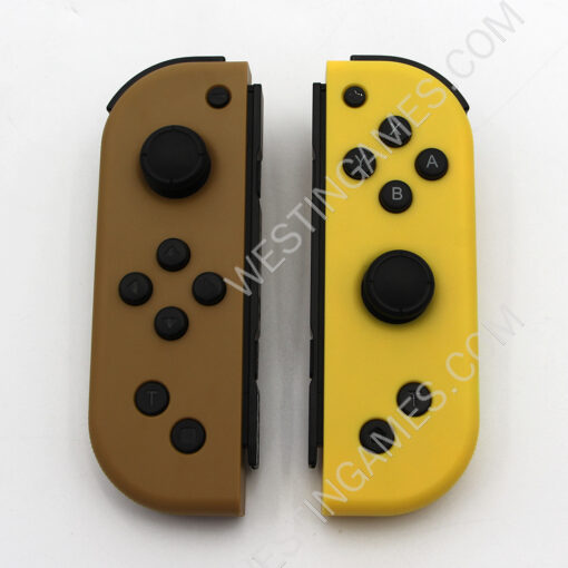 Wireless Gamepad Left and Right Controller Support Turbo and RGB Light for Switch Joycon - Brown and Yellow - Image 3
