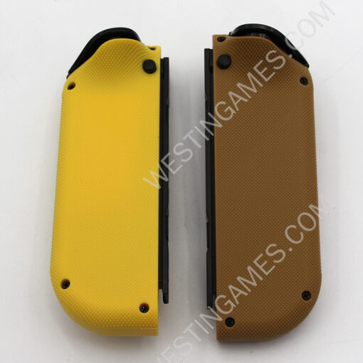 Wireless Gamepad Left and Right Controller Support Turbo and RGB Light for Switch Joycon - Brown and Yellow - Image 4
