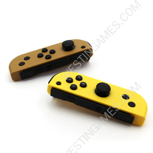 Wireless Gamepad Left and Right Controller Support Turbo and RGB Light for Switch Joycon - Brown and Yellow - Image 6