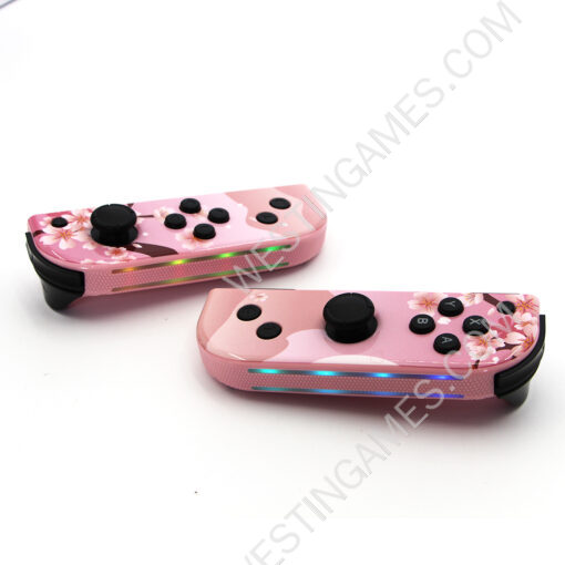 Wireless Gamepad Left and Right Controller Support Turbo and RGB Light for Switch Joycon - Flower color scheme - Image 5