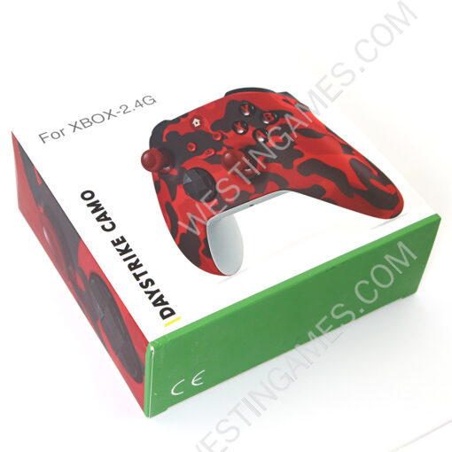 Wireless Game Joysticks Controller with 2.4G Adapter Receiver For Xbox Series X/S Console Windows PC - Camouflage Red