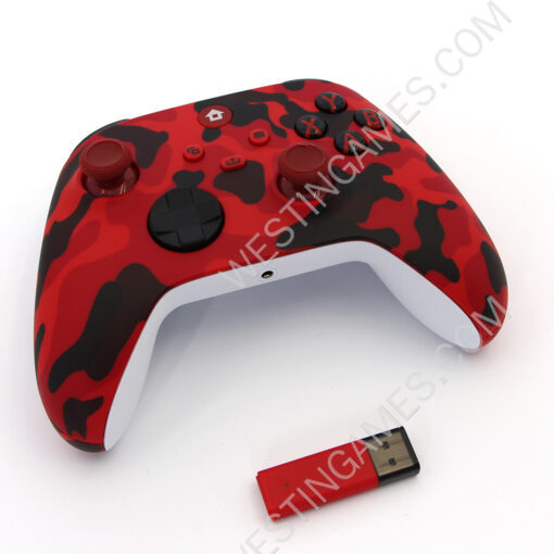Wireless Game Joysticks Controller with 2.4G Adapter Receiver For Xbox Series X/S Console Windows PC - Camouflage Red - Image 4