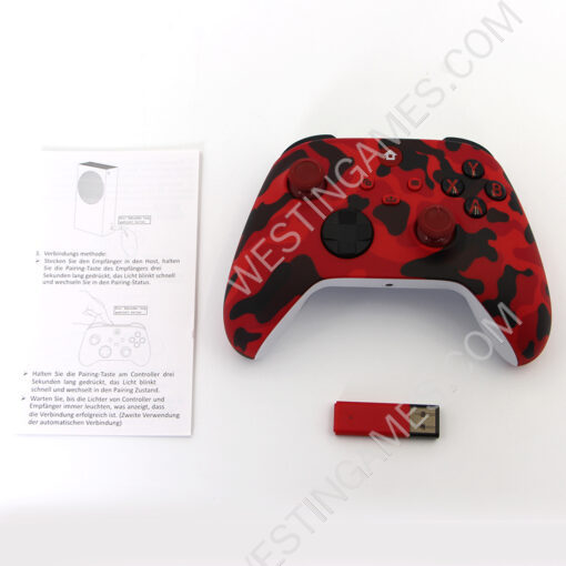 Wireless Game Joysticks Controller with 2.4G Adapter Receiver For Xbox Series X/S Console Windows PC - Camouflage Red - Image 6