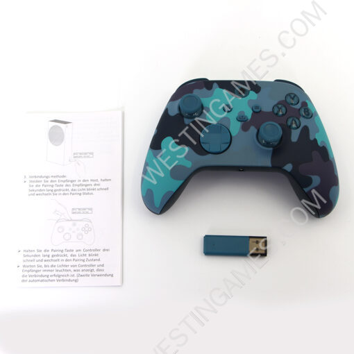 Wireless Game Joysticks Controller with 2.4G Adapter Receiver For Xbox Series X/S Console Windows PC - Camouflage Blue - Image 6