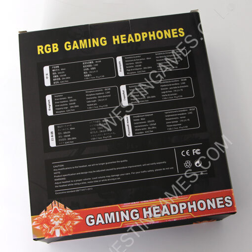 RGB Light Wired Headphones With Microphone Earphones Gaming Headset For PS4 Xbox One Black-Blue - Image 2