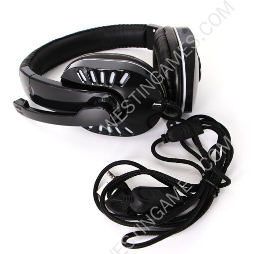 RGB Light Wired Headphones With Microphone Earphones Gaming Headset For PS4 Xbox One Black-Blue - Image 4