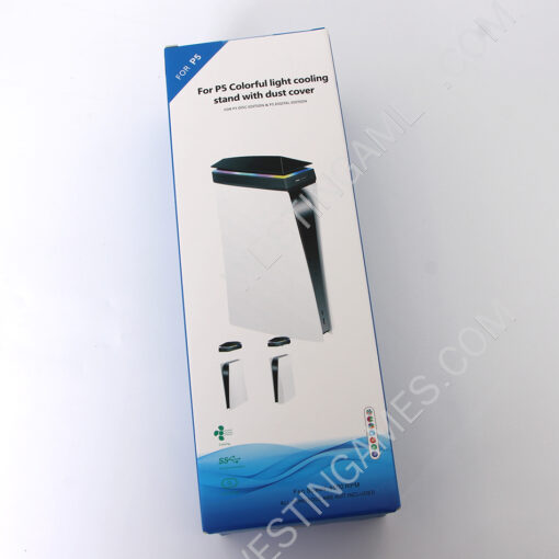 External Host Universal RGB Cooling Fan Dust-proof Top Heat Radiation Fan for PS5 Console - White - Image 2