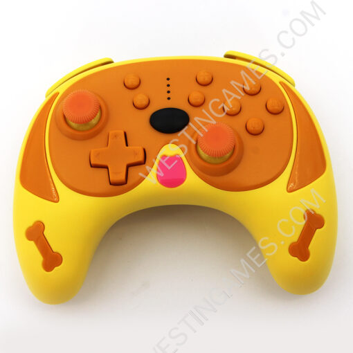 Pekingese Theme Bluetooth Wireless Handheld Pro Gamepad Controller with Wakeup for Switch Yellow - Image 2
