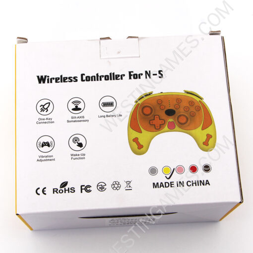 Pekingese Theme Bluetooth Wireless Handheld Pro Gamepad Controller with Wakeup for Switch Yellow - Image 5