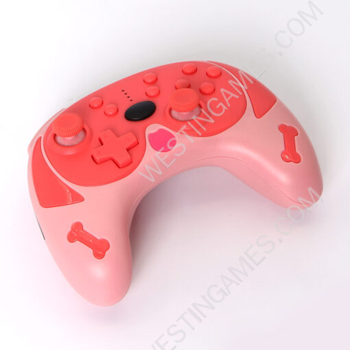 Pekingese Theme Bluetooth Wireless Handheld Pro Gamepad Controller with Wakeup for Switch Pink
