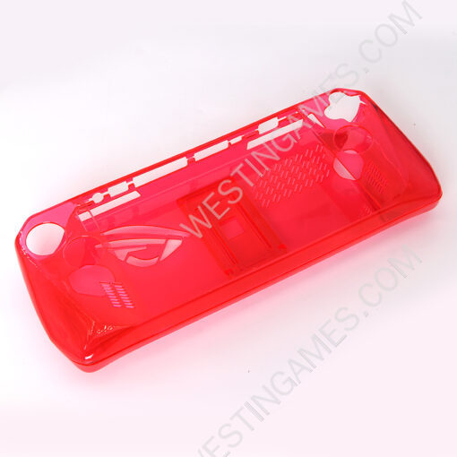 Transparent Crystal Protecting Cover Case with Stand for ROG Ally - Clear Red