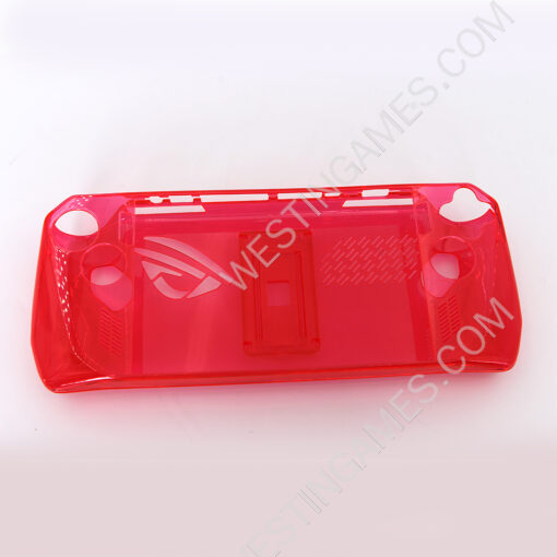 Transparent Crystal Protecting Cover Case with Stand for ROG Ally - Clear Red - Image 2