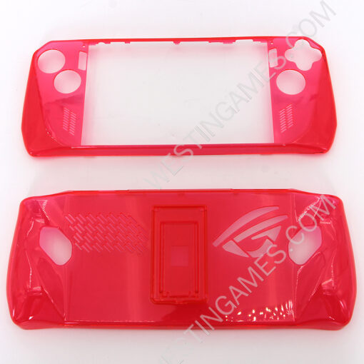 Transparent Crystal Protecting Cover Case with Stand for ROG Ally - Clear Red - Image 5