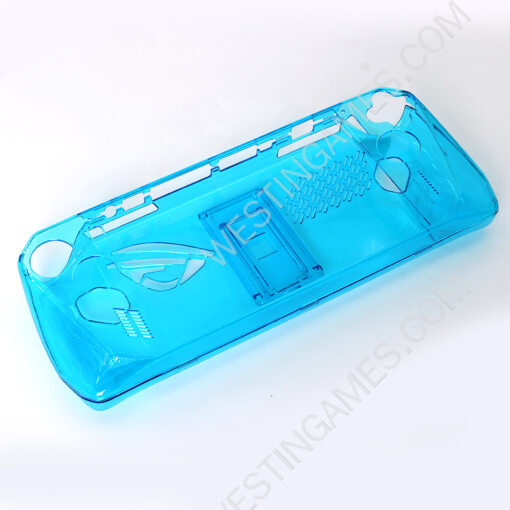 Transparent Crystal Protecting Cover Case with Stand for ROG Ally - Clear Blue