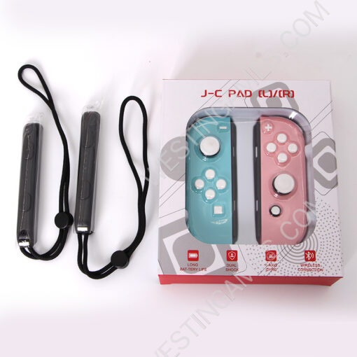 Wireless Bluetooth L/R Joycon Game Controller Support Fitness Ring with Hand Wrist for NS Switch - Light Blue and Pink - Image 5