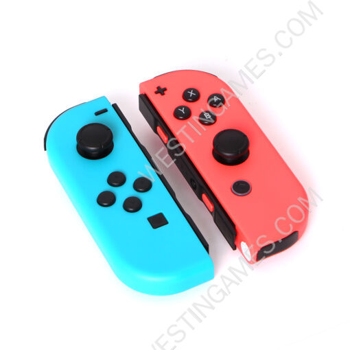 Wireless Bluetooth L/R Joycon Game Controller Support Fitness Ring with Hand Wrist for NS Switch - Blue and red