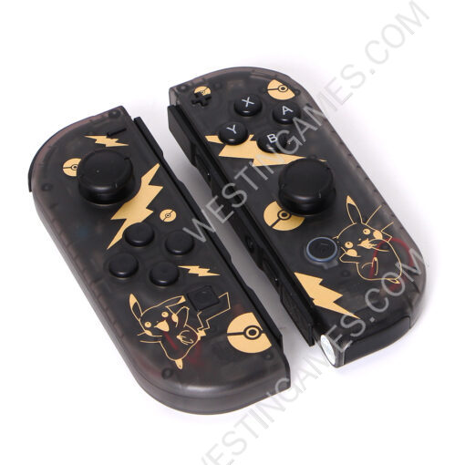 Transparent Black Wireless Bluetooth L/R Joycon Game Controller Support Fitness Ring with Hand Wrist for NS Switch - Pokemon