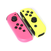 Wireless Bluetooth L/R Joycon Game Controller Support Fitness Ring with Hand Wrist for NS Switch - Pink and Yellow