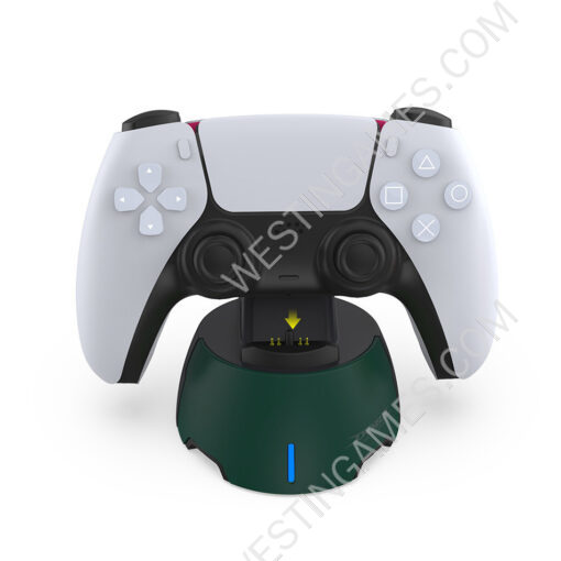 Portable Single Slot Fast Charging Dock Stand with Breathing indicator for PS5 and Edge Gamepad Controller - Dark Green - Image 2