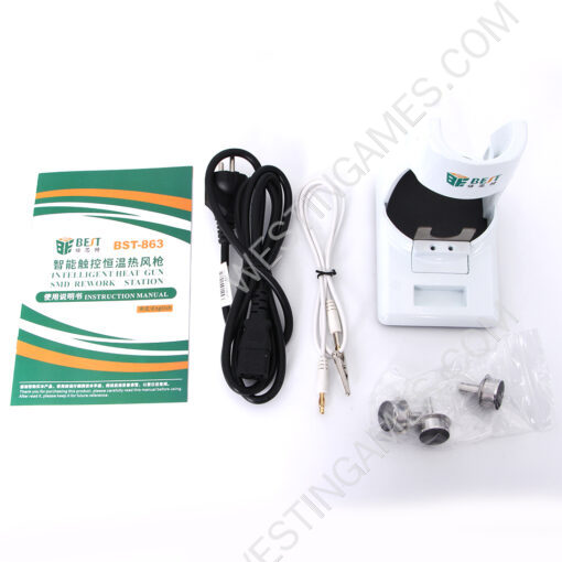 BST-863 Hot Air Rework Station Soldering Touch Screen LCD 1200W 220V For Phone CPU PCB Windmill Stand - Image 5