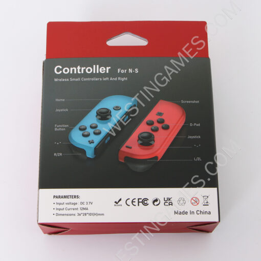 Wireless Bluetooth L/R Joycon Game Controller Support Fitness Ring with Hand Wrist for NS Switch - Red and Blue - Image 3