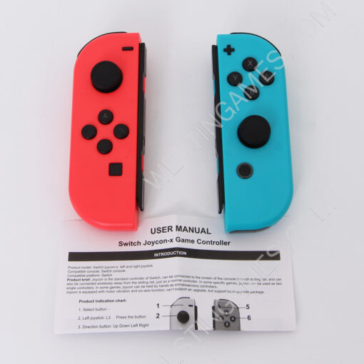 Wireless Bluetooth L/R Joycon Game Controller Support Fitness Ring with Hand Wrist for NS Switch - Red and Blue - Image 4