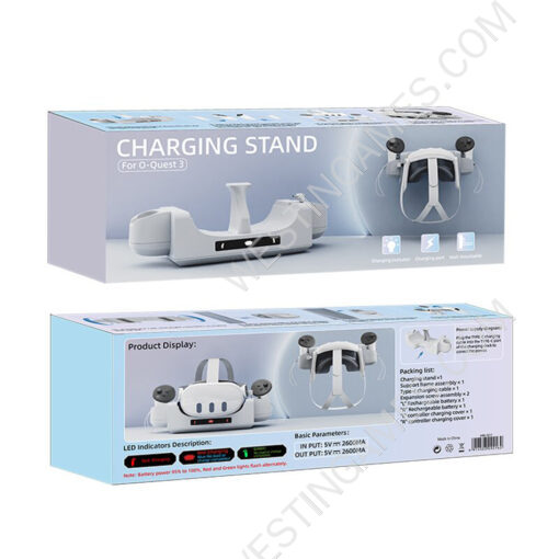VR Glasses Handle Charging Base Dedicated Cradle Contact Charger Stand Support Wall Bracket for Oculus quest 3