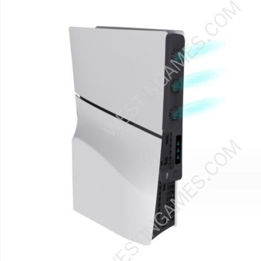 Vertical Stand with Cooling Fan USB Charging Station Fan Cooler For SONY Playstation 5 Slim white - Image 2
