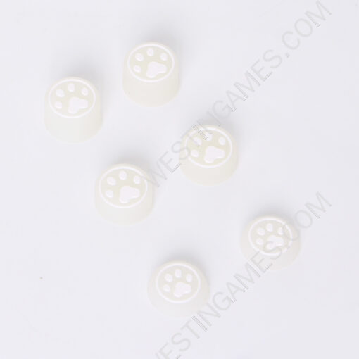 Cute Cat Claw Feet Night Light 8pcs Silicone Analog Thumb Grips Caps for Xbox One/S/Series X S/PS5/PS4/Switch Pro Gamepad Clear White