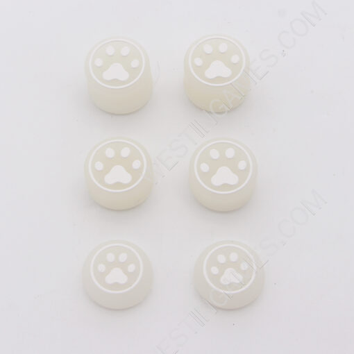 Cute Cat Claw Feet Night Light 8pcs Silicone Analog Thumb Grips Caps for Xbox One/S/Series X S/PS5/PS4/Switch Pro Gamepad Clear White - Image 2