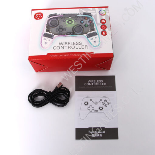 RGB Light Joystick Wireless six-axis Pro Controller Joy wireless Gamepad Motion Control Rear Button with Hall trigger For Switch - Image 6
