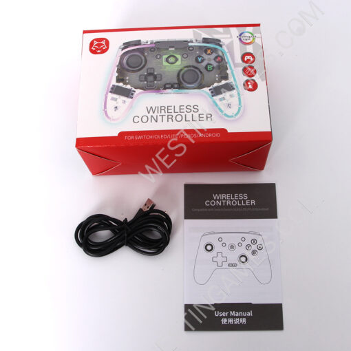 RGB Light Joystick Wireless six-axis Pro Controller Joy wireless Gamepad Motion Control Rear Button with Hall trigger and Hall Analog For Switch - Image 2